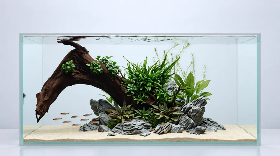 Aquascape i stilen Minimalistisk med roten P342623