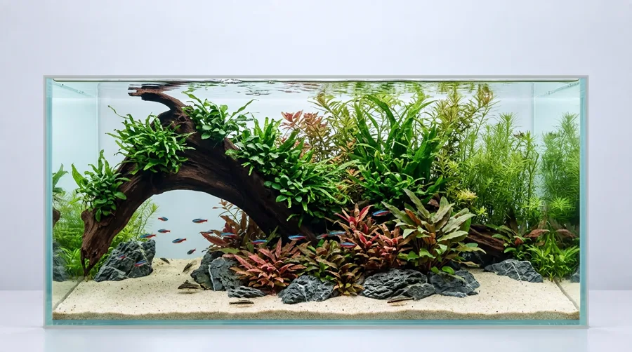 Aquascape i stilen Nature med roten P342623