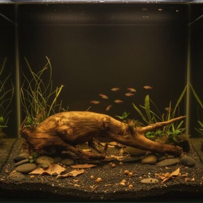 Aquascape eksempel med Tuskwood akvarierod ægte mosetræ 66 cm P022619
