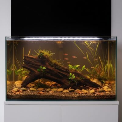 Aquascape-exempel med Tuskwood akvarierot äkta bogwood 57 cm P042619
