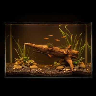 Aquascape-exempel med Tuskwood akvarierot äkta bogwood 57 cm P042619