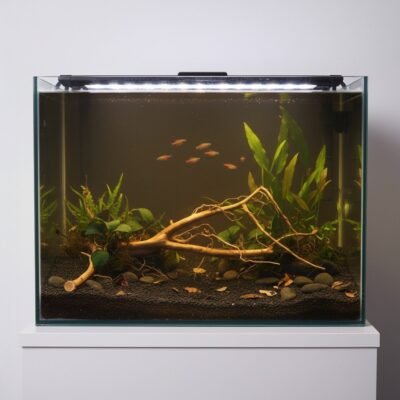 Aquascape-exempel med Tuskwood akvarierot äkta bogwood 54 cm P062619