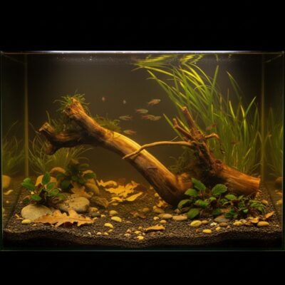 Aquascape-exempel med Tuskwood akvarierot äkta bogwood 42 cm P092619