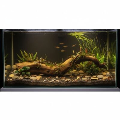 Aquascape-exempel med Tuskwood akvarierot äkta bogwood 57 cm P122619