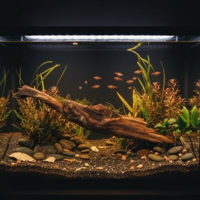 Aquascape-exempel med Tuskwood akvarierot äkta bogwood 50 cm P142619