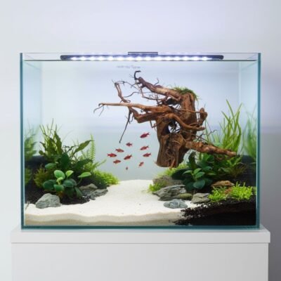 Aquascape-exempel med Tuskwood akvarierot äkta bogwood 34 cm P182619