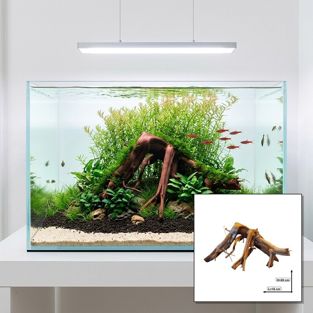 Tuskwood Aquarium Wurzel WYSIWYG Echtes Moorholz Einzigartig 20 cm P182620
