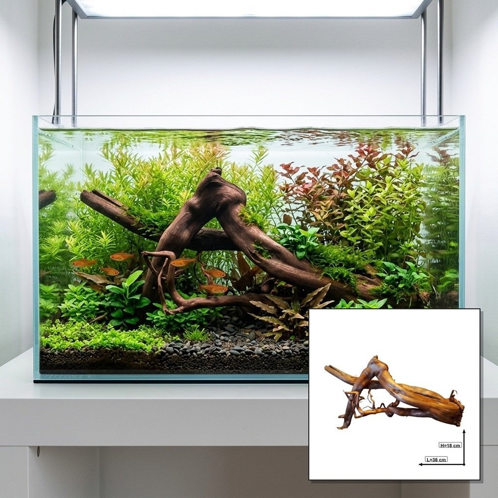 Tuskwood Aquarium Wurzel WYSIWYG Echtes Moorholz Einzigartig 36 cm P212620