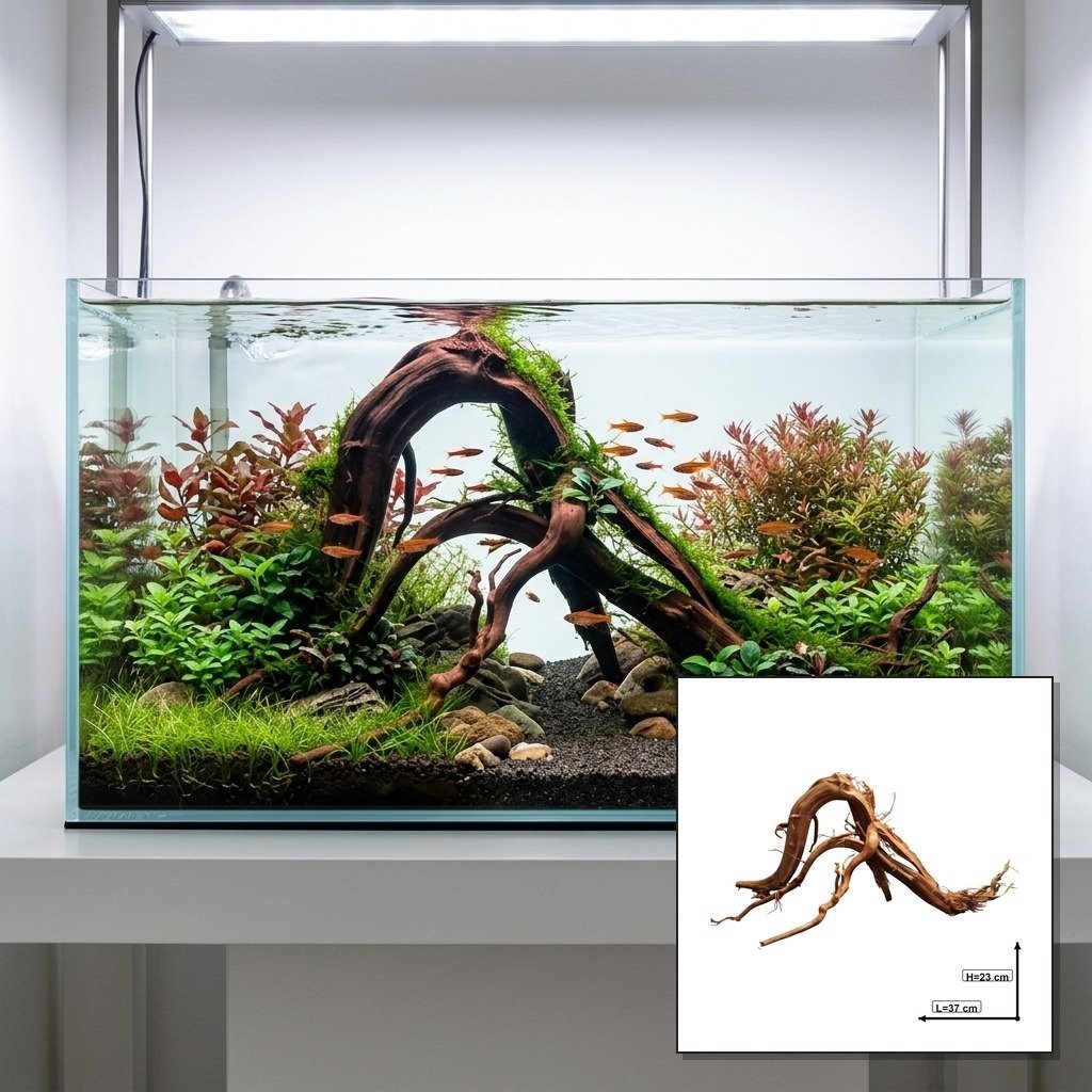 Tuskwood Akvarierot Set om 3 delar WYSIWYG Äkta Bogwood Unik 37 cm S3092622