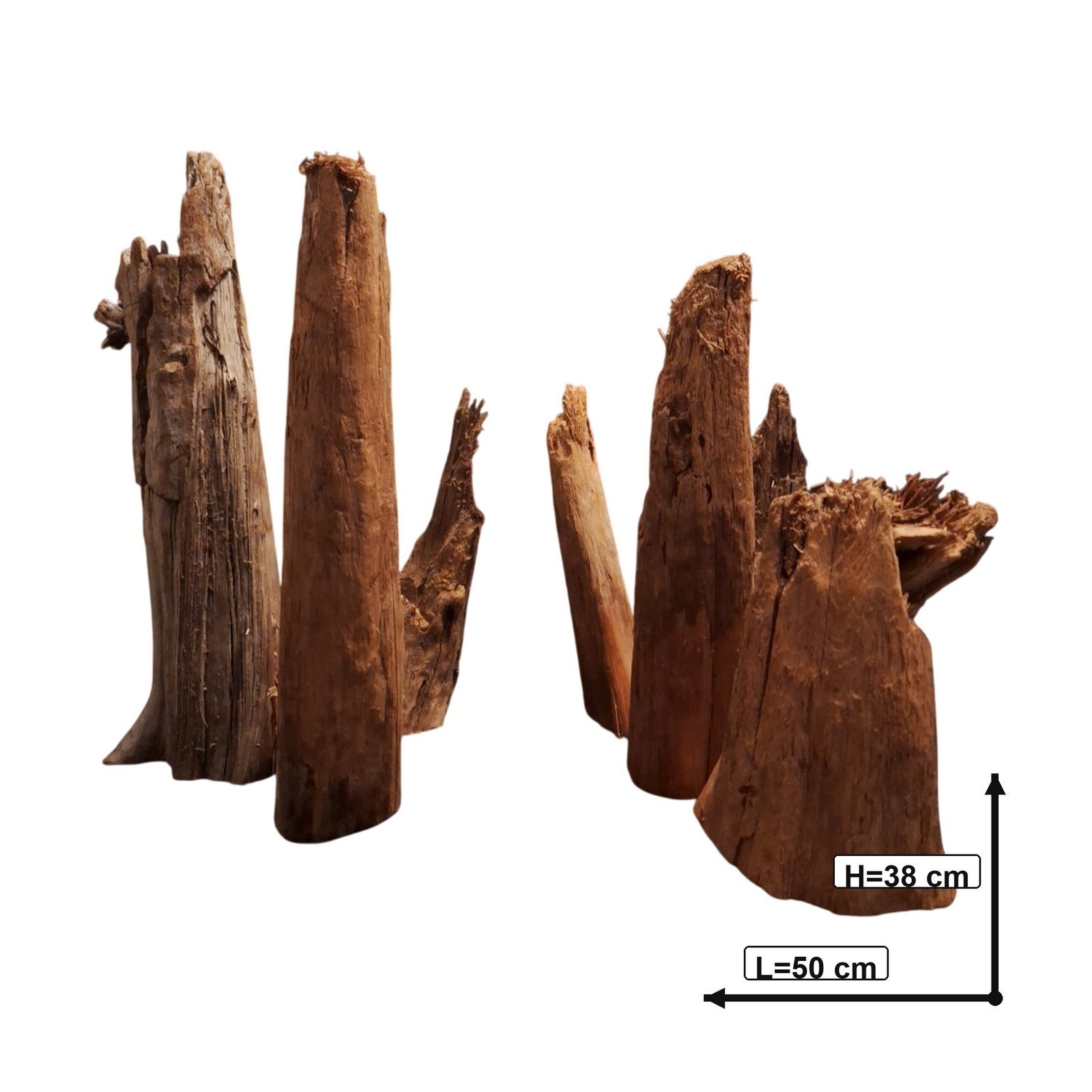 Tuskwood Akvarierot Set om 7 delar WYSIWYG Äkta Bogwood Unik 50 cm S7122622 – Image 3