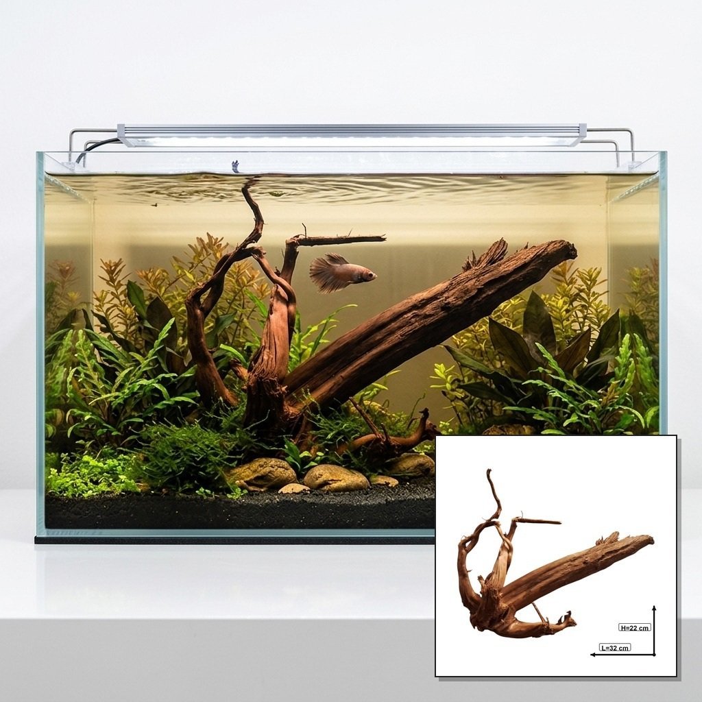 Tuskwood Akvarierot WYSIWYG Äkta Bogwood Unik 32 cm P032623