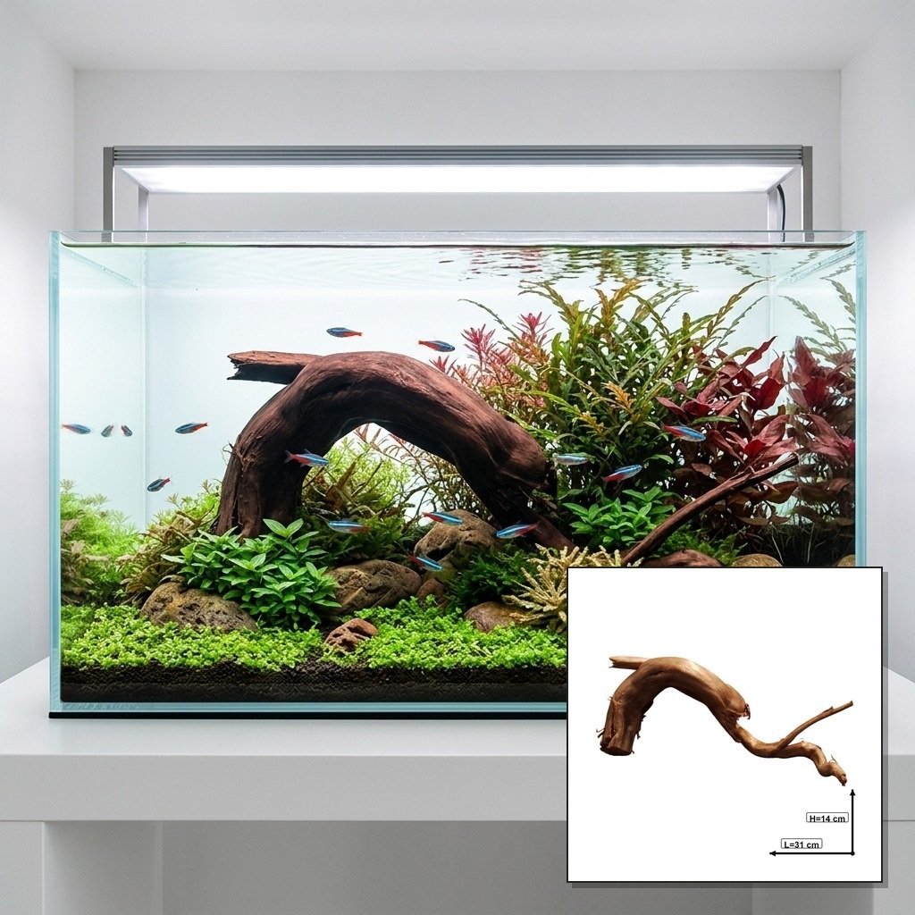 Tuskwood Akvarierot WYSIWYG Äkta Bogwood Unik 31 cm P092623