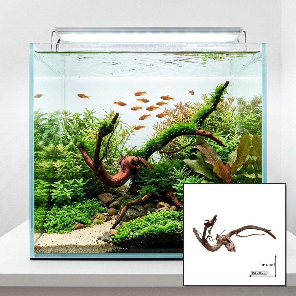 Tuskwood Aquariumwortel WYSIWYG Echt bogwood Uniek 36 cm NrT8
