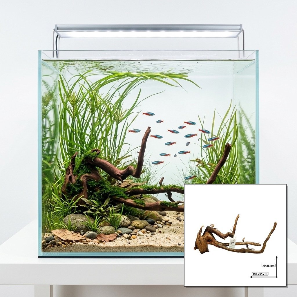Tuskwood Aquariumrot WYSIWYG Echt Bogwood Uniek 55 cm nr. 19B