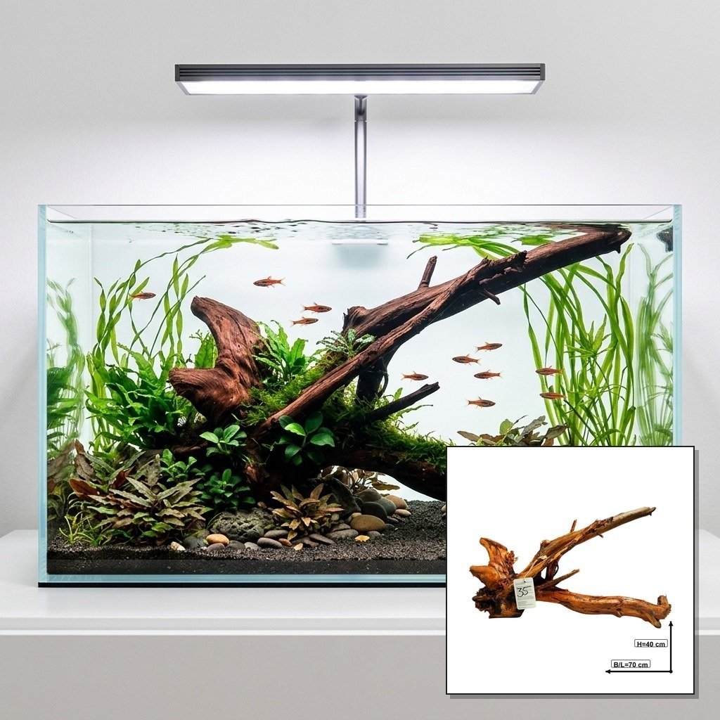 Tuskwood Akvarierot WYSIWYG Prawdziwe drewno Bogwood Unik 70 cm nr 35A