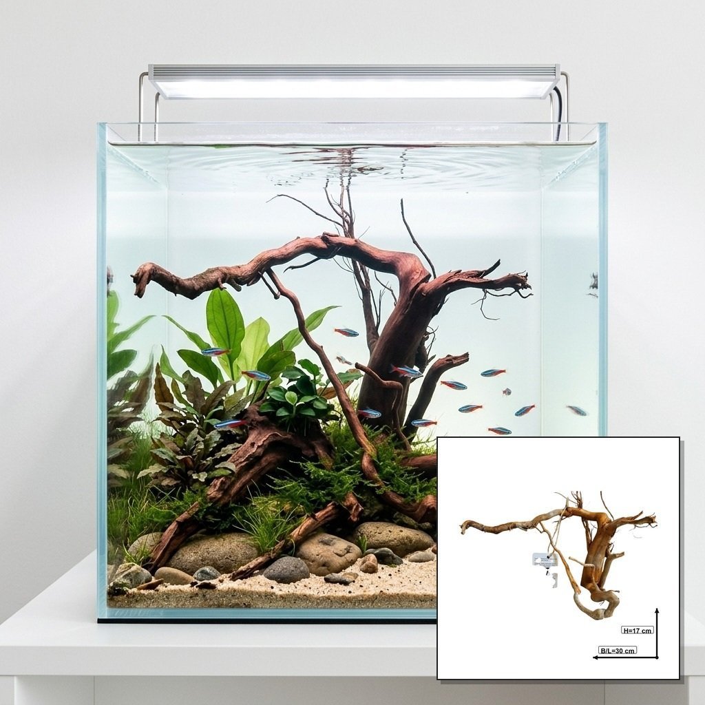 Tuskwood Akvarierot WYSIWYG Aito Bogwood Ainutlaatuinen 30 cm nro 79