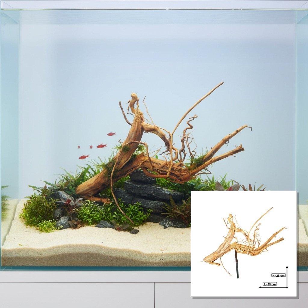 Tuskwood akvarierot i äkta bogwood, 55 cm, P142618
