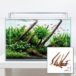Tuskwood Akvarierot Set om 6 delar WYSIWYG Äkta Bogwood Unik 53 cm S6042623