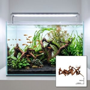 Tuskwood Akvarierot Set om 6 delar WYSIWYG Äkta Bogwood Unik 54 cm S6072623
