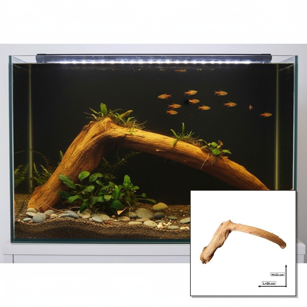 Tuskwood akvarierot i äkta bogwood, 58 cm, P182618