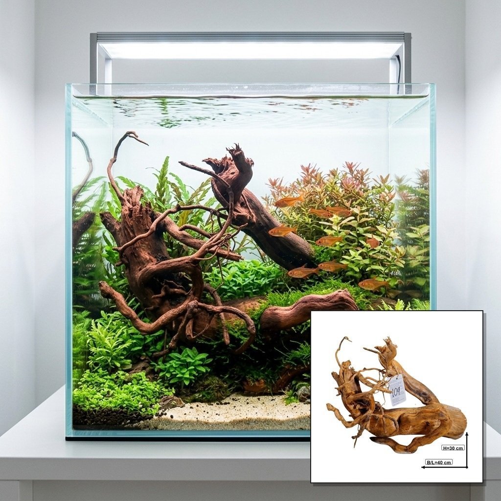 Tuskwood Akvarierot WYSIWYG Aito Bogwood Unik 40 cm nro 109A