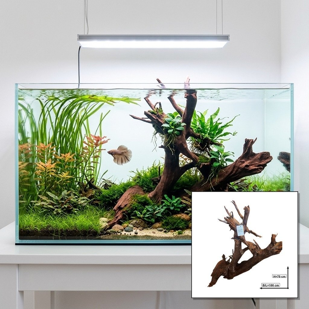 Tuskwood Akvarierot WYSIWYG Aito Bogwood Ainutlaatuinen 100 cm nro 125
