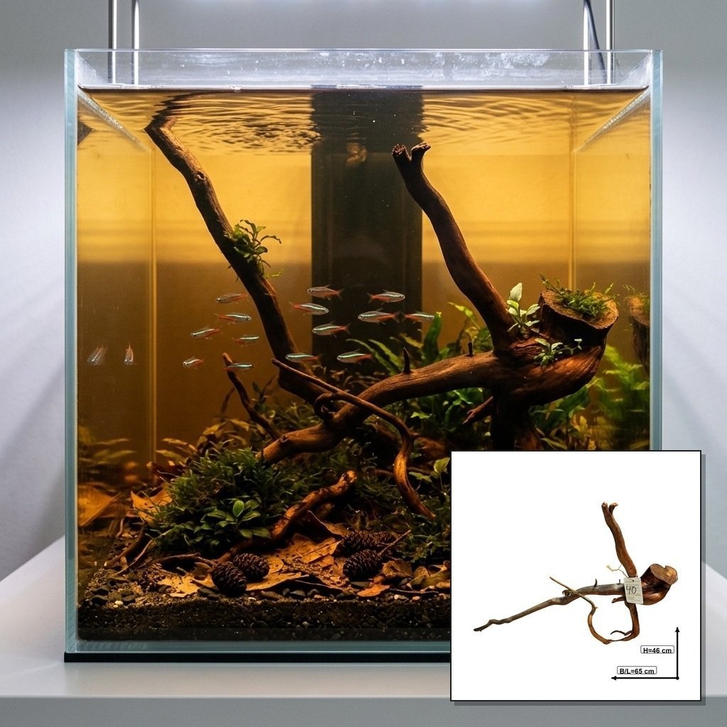 Tuskwood Akvarierot WYSIWYG Aito Bogwood Ainutlaatuinen 65 cm nro 40C