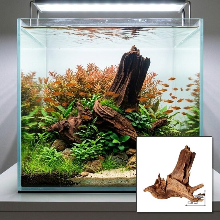 Sold Tuskwood aquarium root P122620, hero collage, approx. 37 cm