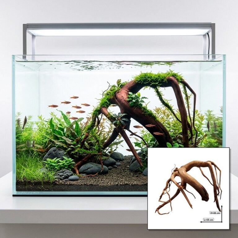 Sold Tuskwood aquarium root P292620, hero collage, approx. 35 cm