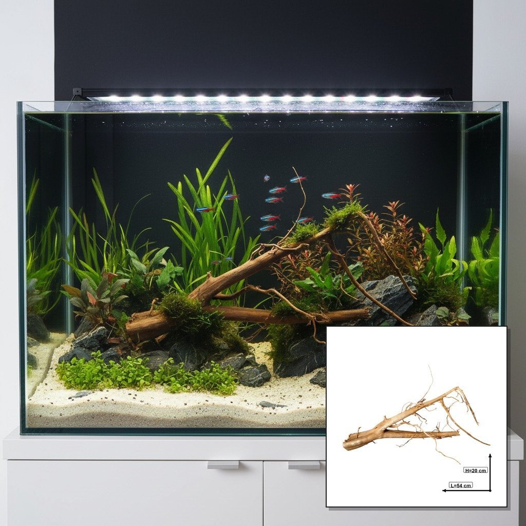 Tuskwood akvarierot WYSIWYG äkta bogwood 54 cm P062619 i aquascape-collage