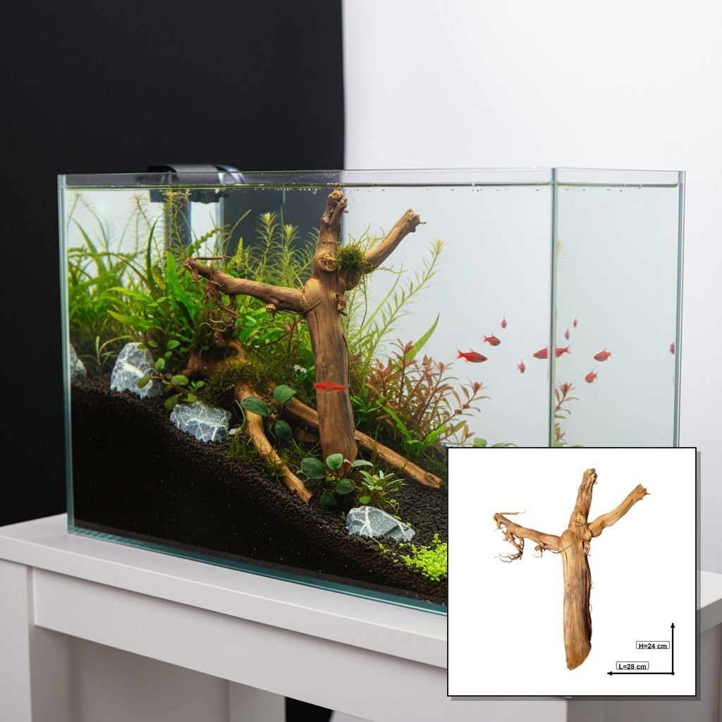 Tuskwood akvarierot WYSIWYG äkta bogwood 28 cm P072619 i aquascape-collage