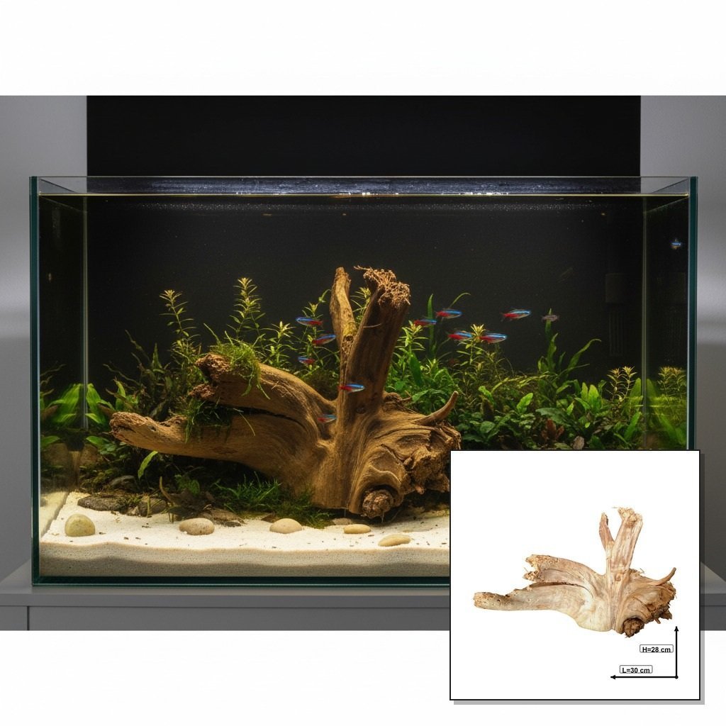 Tuskwood akvarierot i äkta bogwood, 30 cm, P032618