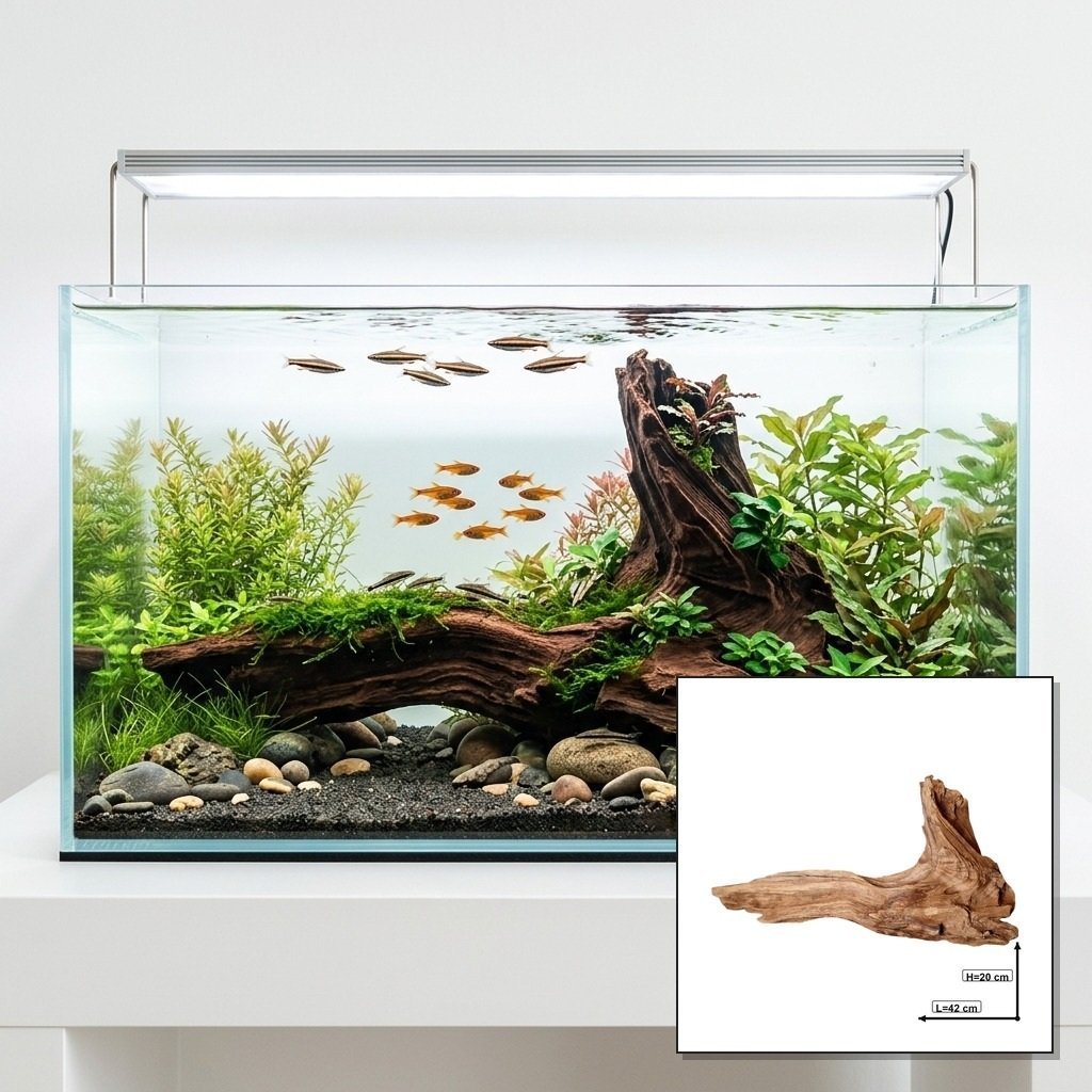 Tuskwood Akvarierot WYSIWYG Äkta Bogwood Unik 42 cm P032620