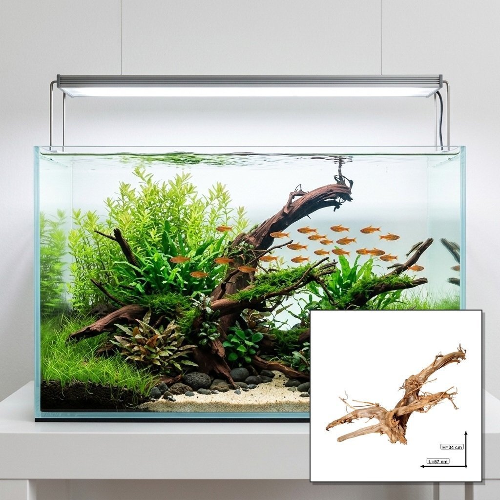 Tuskwood Akvarierot WYSIWYG Äkta Bogwood Unik 57 cm P052620