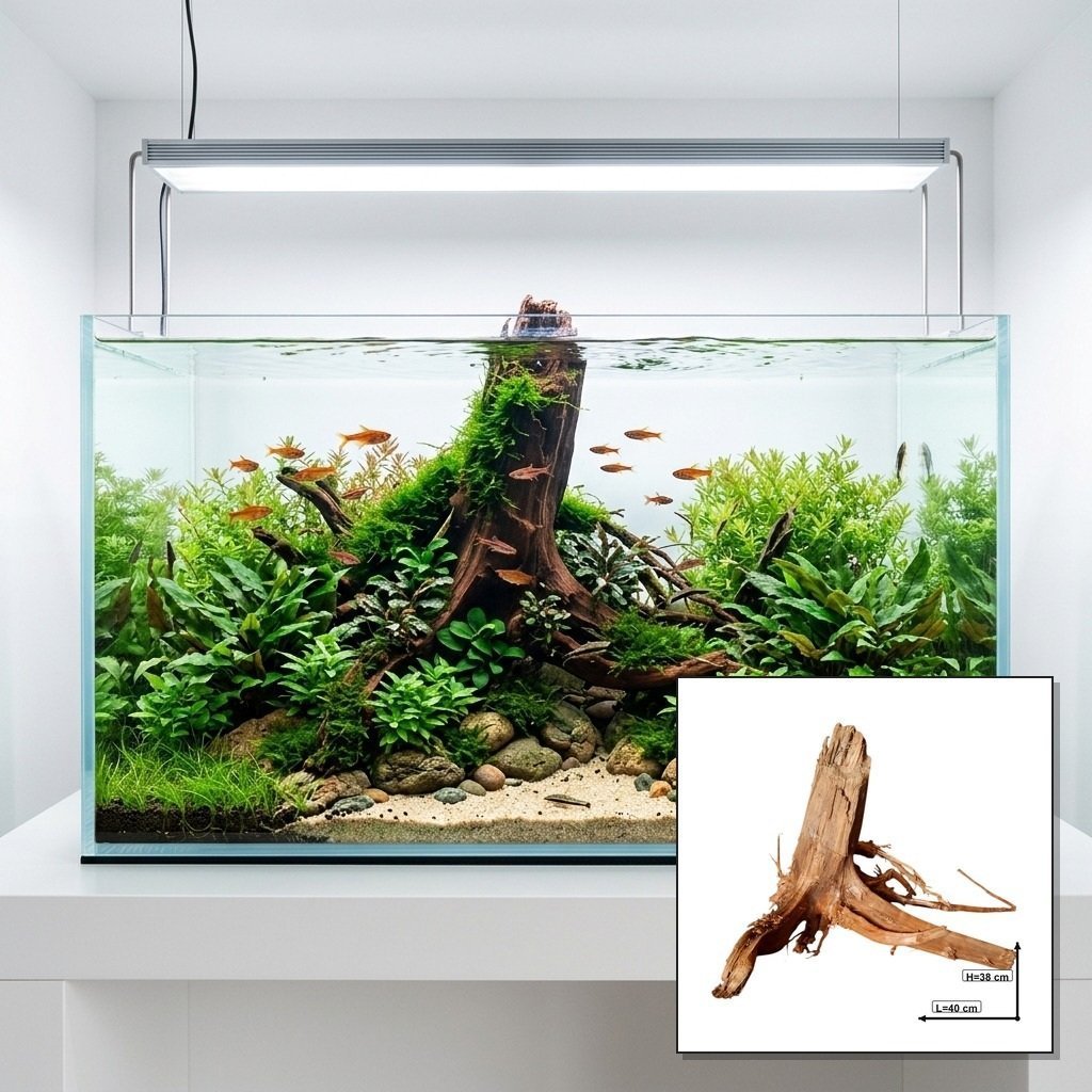 Tuskwood Akvarierot WYSIWYG Äkta Bogwood Unik 40 cm P102620