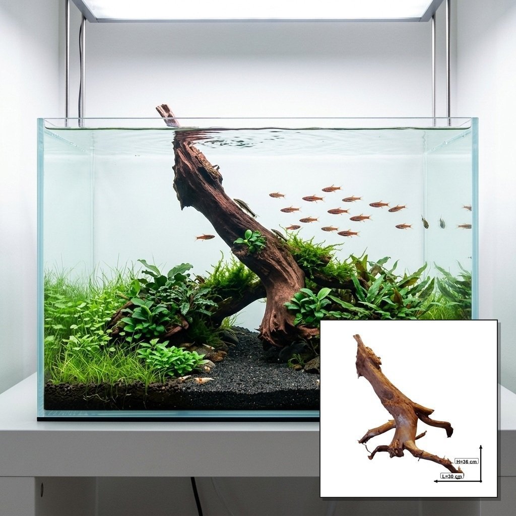 Tuskwood Akvarierot WYSIWYG Äkta Bogwood Unik 36 cm P122621