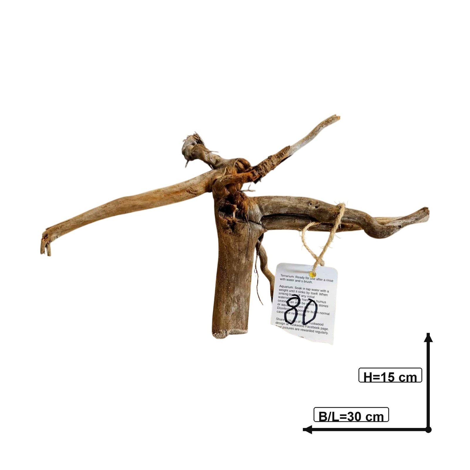 Tuskwood Aquarienholz WYSIWYG Echtes Bogwood Einzigartig 30 cm Nr. 80