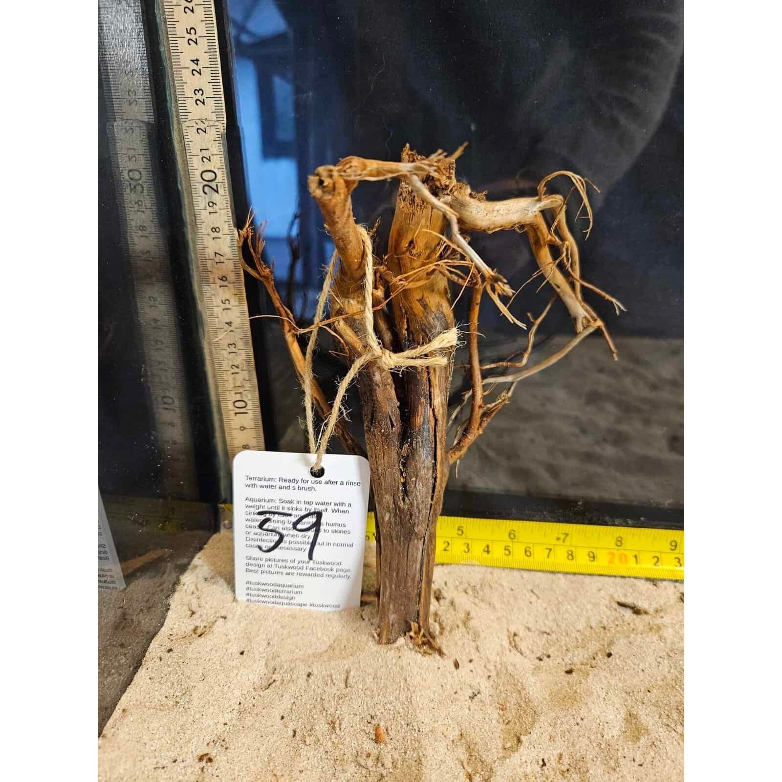 Tuskwood Aquarienholz WYSIWYG Echtes Bogwood Einzigartig 20 cm Nr. 59