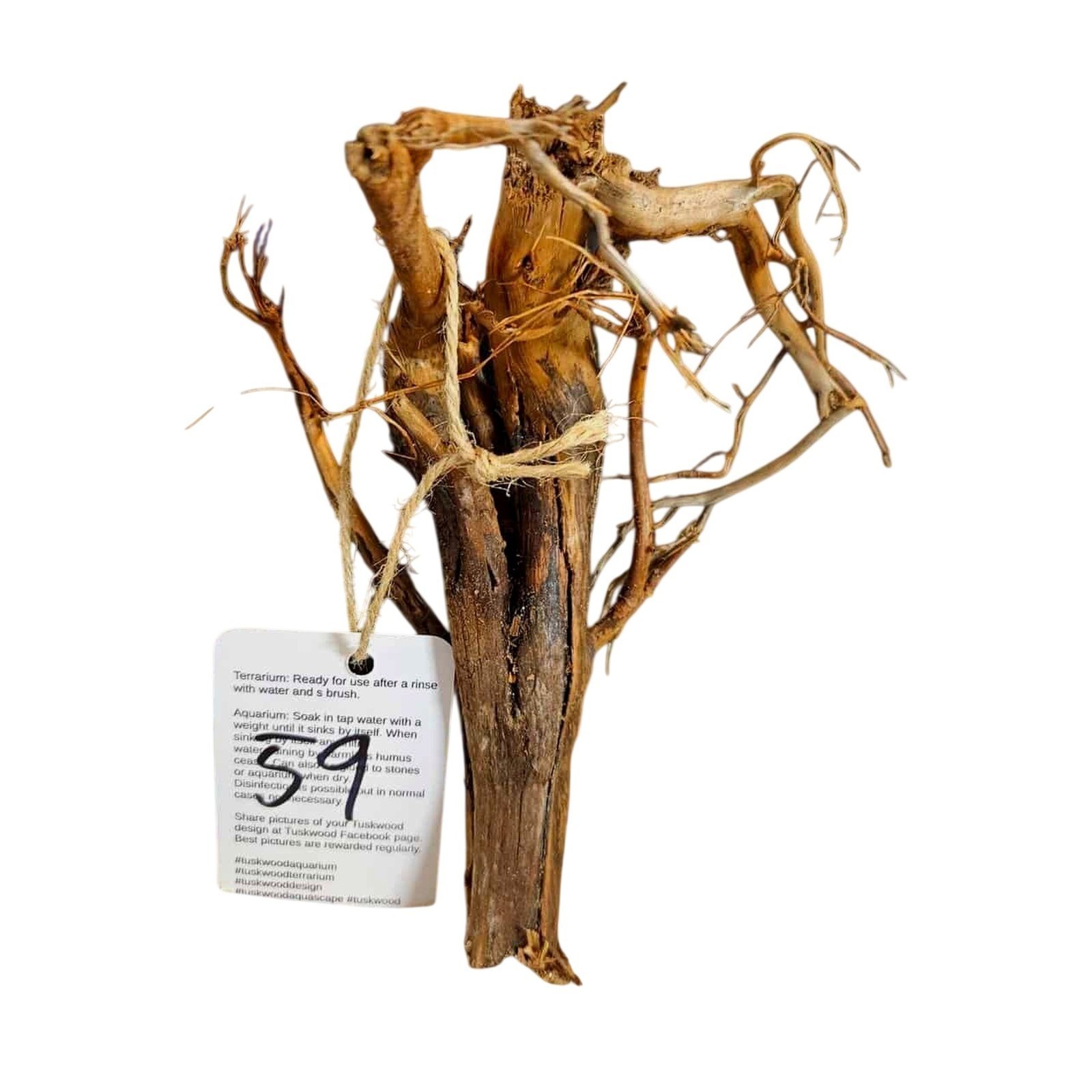 Tuskwood Aquarienholz WYSIWYG Echtes Bogwood Einzigartig 20 cm Nr. 59