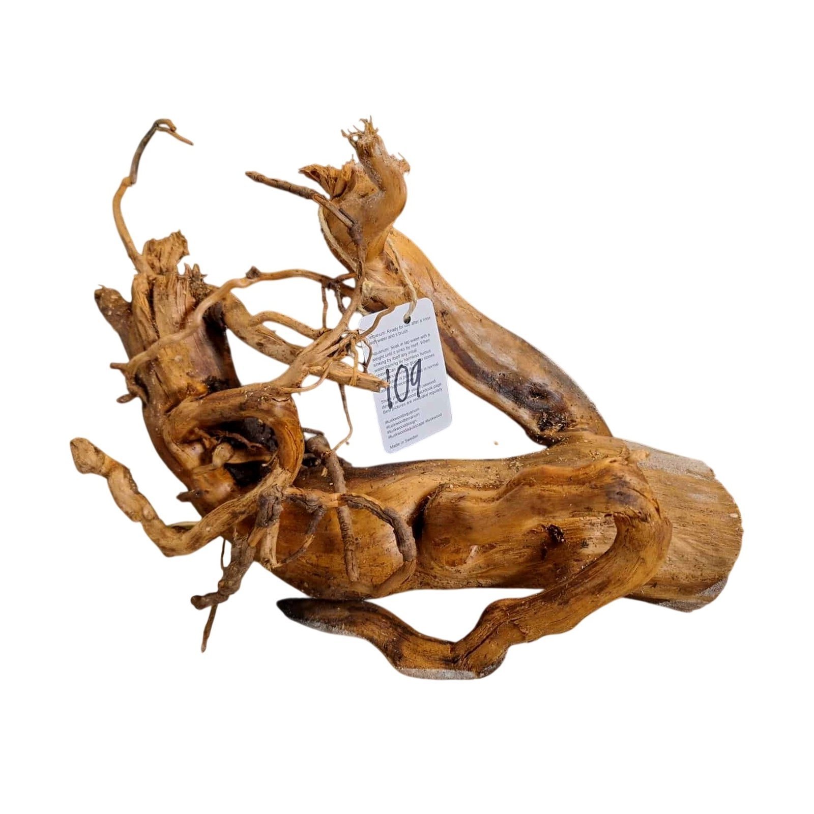 Tuskwood Aquariumwortel WYSIWYG Echt Bogwood Uniek 40 cm nr. 109A