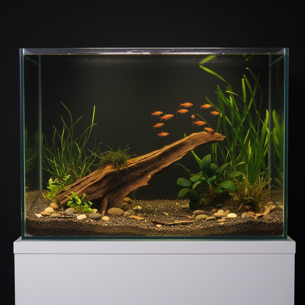 Aquascape-exempel med Tuskwood akvarierot P172619 och akvarieväxter