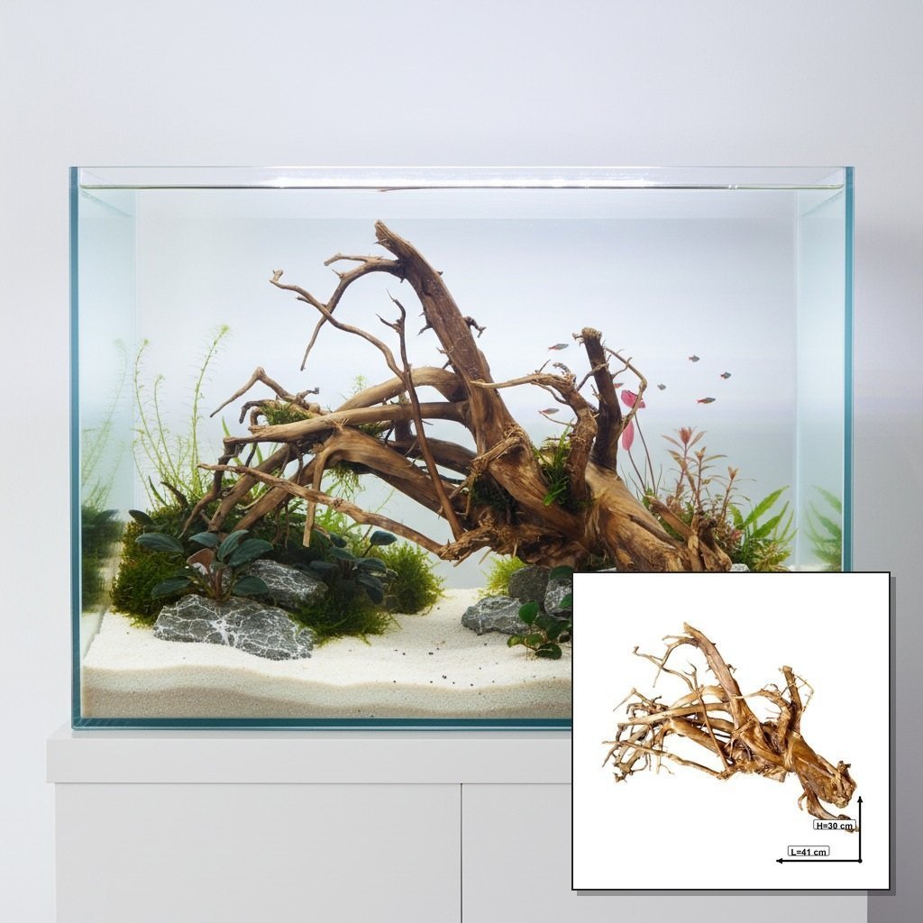 Tuskwood akvarierot WYSIWYG äkta bogwood 41 cm P232619 i aquascape-collage