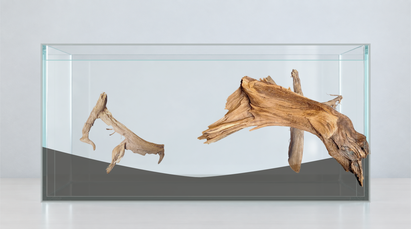 Wortelopstelling met AI · Meerdere producten. Aquarium: 60 × 30 × 30 cm (breedte × diepte × hoogte). Wortels: P112619, P072619, P162619.
